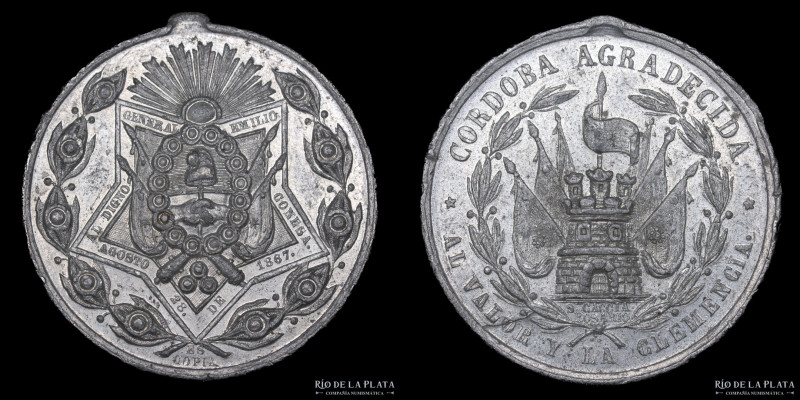 Argentina. 1867. Córdoba agradecida al Gral. Emilio Conesa. Al Valor y la Clemen...