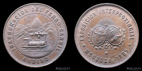 Argentina. Ferroviarias. 1885. FFCC Andino. Mendoza. J. Domingo