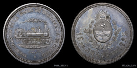 Argentina. Ferroviarias. 1885.  FFCC Linea Barracas-Cañuelas. J.Domingo. Plata