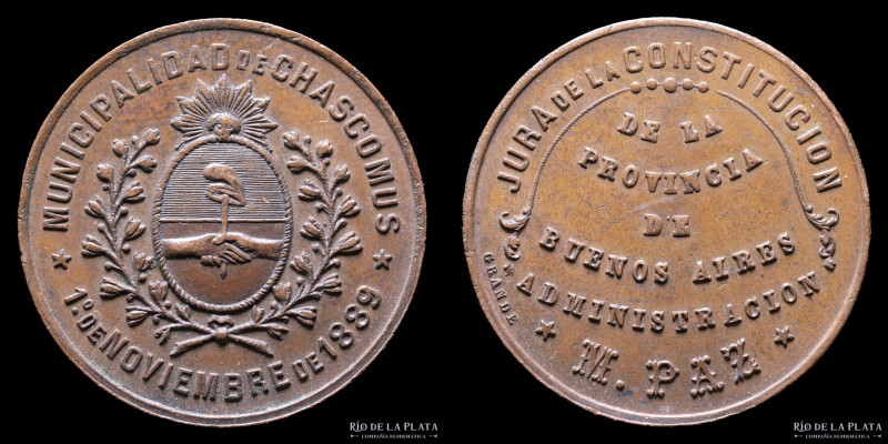 Argentina. 1889. Jura Constitucional de la Provincia de Buenos Aires. Municipali...