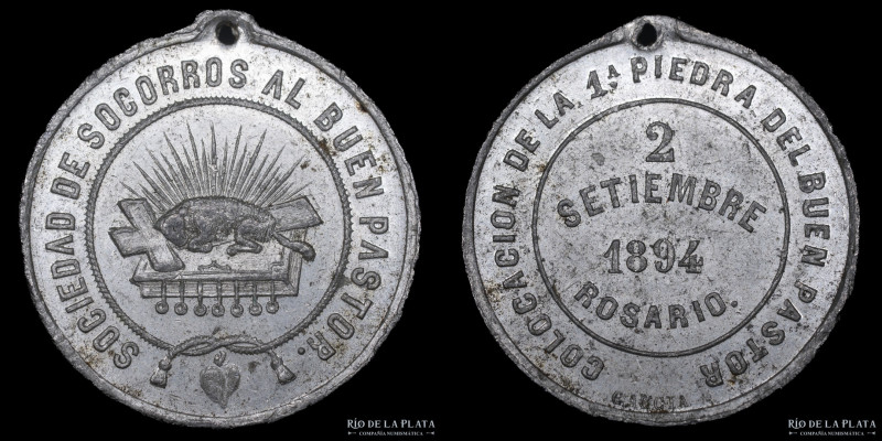 Argentina. 1894. Sociedad de Socorros al Buen Pastor. Rosario, Santa Fé. Grabado...