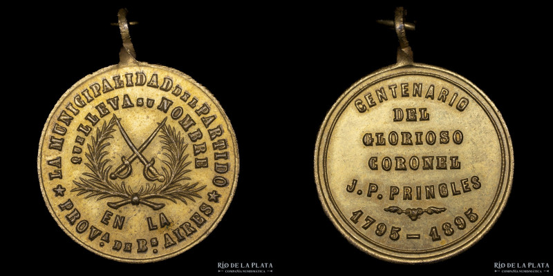 Argentina. 1895. Centenario del Glorioso Coronel Pringles de la localidad que ll...