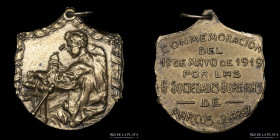 Argentina. 1919. 1ro. De mayo de 1919. 6 sociedades obreras de Marcos Juarez