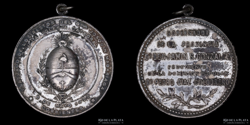 Argentina. Corrientes. A/Escudo. Ley. "Traslado de los restos del Gral. Joaquin ...