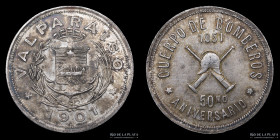 Chile. 1901. Cuerpo de Bomberos de Valparaiso. Plata