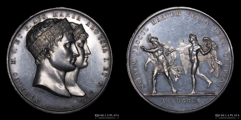 Francia. 1810. Boda de Napoleón con Maria Luisa. AG (mark on the edge ARGENT); 4...