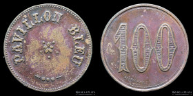 Argentina. Ficha. 1896. Valor 100. Pavillon Bleu