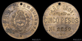 Argentina. Patente de Ambulante 10 Pesos 1901