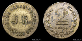 Argentina. Ficha. 2 Pesos. Seña, Canasto y Tapa. J.R