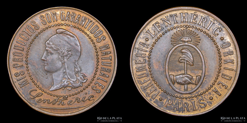 Argentina. Ficha. Publicitaria. Perfumeria Lenthéric. París. Llamativo diseño co...