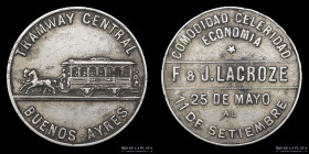 Argentina. Ficha. Tramway. Central. F & J Lacroze