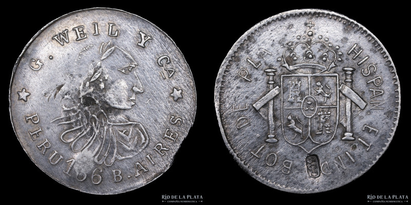 Argentina. Botón. Casa Weil y Ca. Buenos Aires. Plata Hispana. AG; 24mm; 3.11g. ...