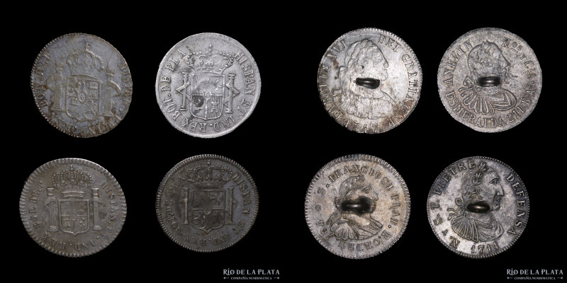 Argentina. Botones. Lote x4. Botones de Plata. 2 Reales. Diferentes. 27mm en pro...