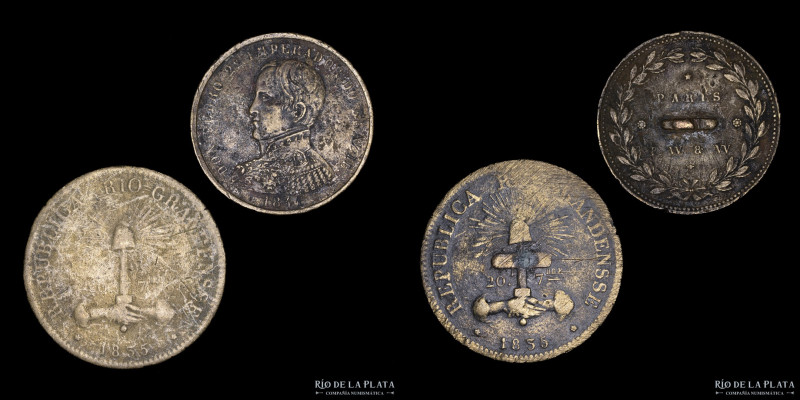 Brasil. Botones. Lote x2. 1835 y 1841. República Riograndensse. Y Pedro II Emper...