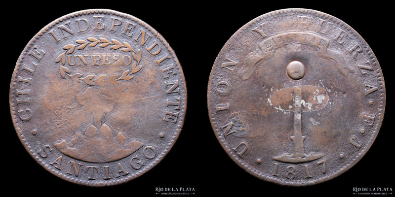 Chile. Botón. Simil Peso Volcan 1817. CU; 38mm; 16.89g. (VF)
Estimate: USD 40-8...