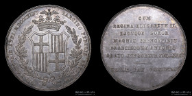 España. 1846. Isabel II. Boda Real. Barcelona. Plata