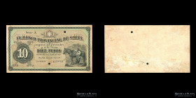 Salta. Proof 10 Pesos MN 1884 (Front) Raro