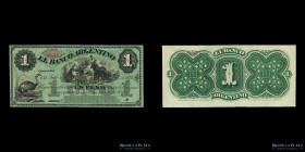 Entre Rios. 1 Peso Plata Boliviana 1873 Remainder. Pick S1459r