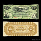 Entre Rios. Banco Oxandaburu y Garbino. 5 Pesos Bolivianos 1869 Remainder
