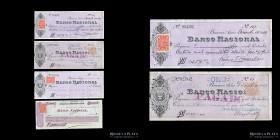 Argentina. Banco Nacional. 4 Cheques siglo XIX