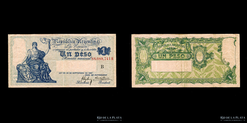 Argentina. Caja Conversión. 1 Peso 1920. Firmas: Meyer Arana - Ortiz Basualdo. C...