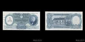 Argentina. 500 Pesos 1969 Resello 5 Pesos Ley. P283