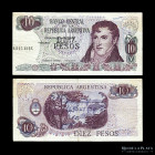 Argentina. 10 Pesos 1973-74 Error de impresion. P295