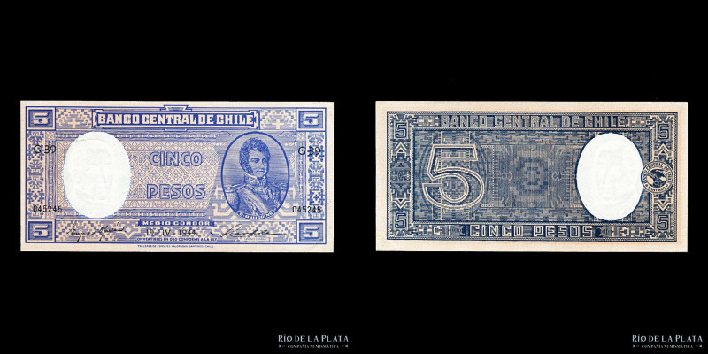 Chile. 5 Pesos 1944. Pick 102 (XF)
Estimate: USD 20-40