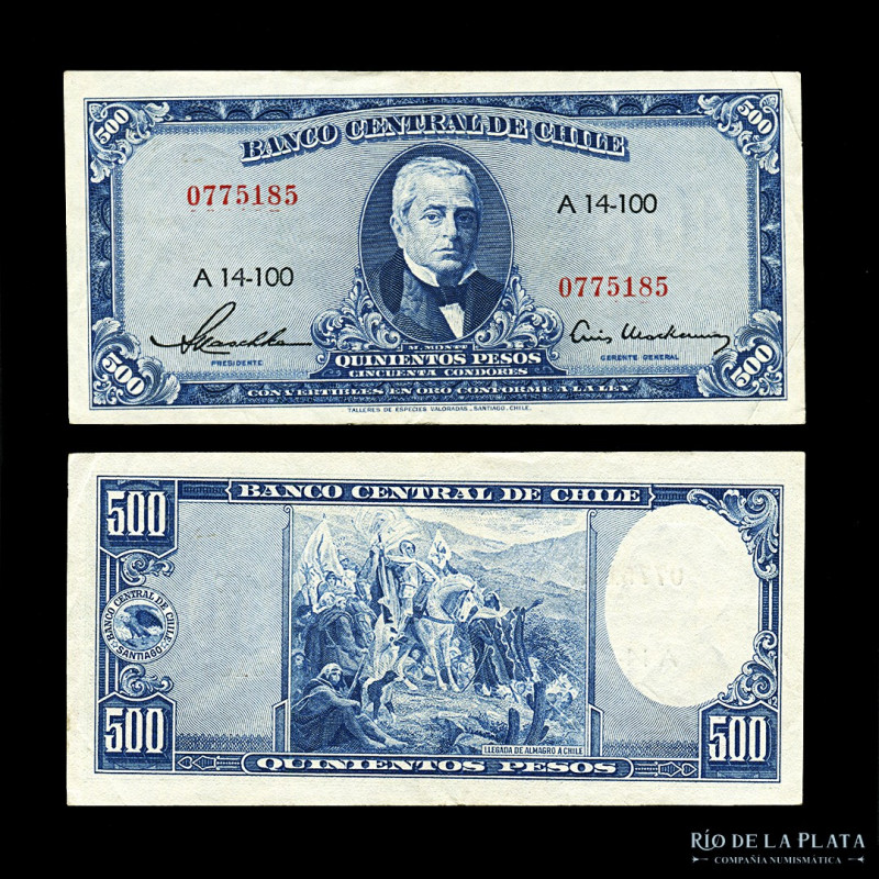 Chile. 500 Pesos ND1947-59. Pick 115 (XF)
Estimate: USD 15-30