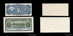 Paraguay. Specimen 5 Pesos Fuertes 1903. MC65a Front and back