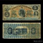 Peru. El Banco Nacional del Peru. 5 Soles 1877. Pick S323