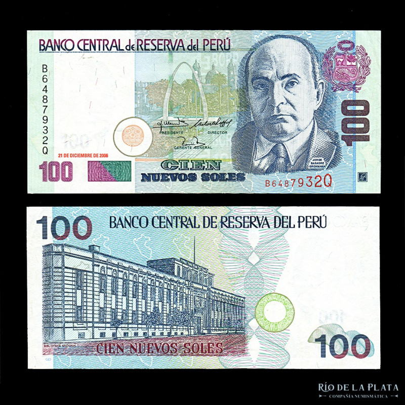 Perú. 100 Nuevos Soles 2006. Serie BQ. Pick 181 (aUNC)
Estimate: USD 80-120