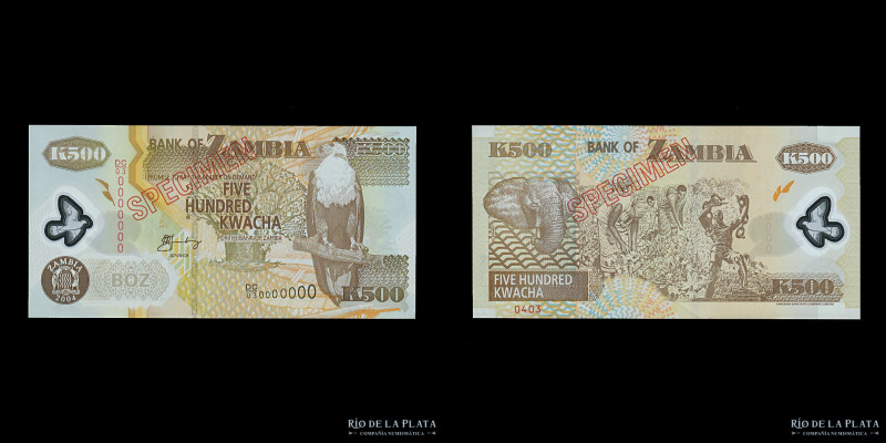 Zambia. Specimen 500 Kwachas 2004. Pick 43s (UNC)
Estimate: USD 25-50