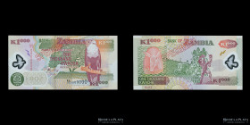 Zambia. Specimen 1000 Kwachas 2004. Pick 44s