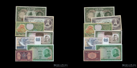 Asia. Lote x 7 billetes UNC diferentes paises