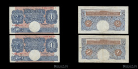 Gran Bretaña. 2 x 1 Pound Consecutivos 1948-49. Pick 369a
