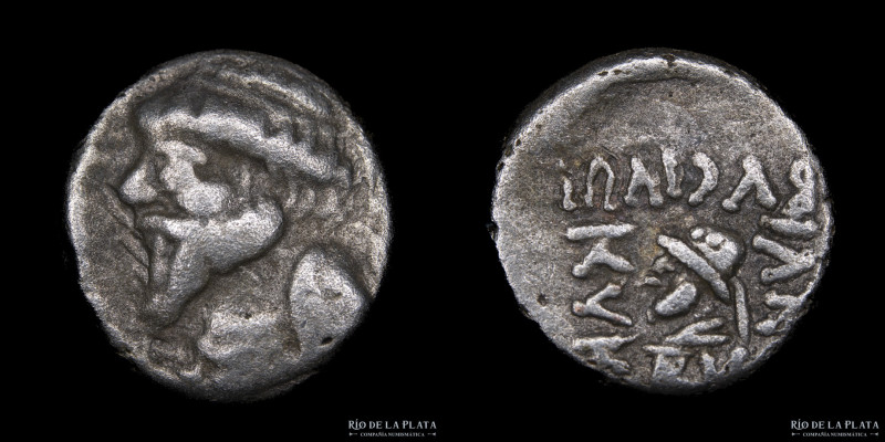 Kings of Elymais. Kamnaskires V 54-32BC. AR Hemidrachm. 12.0mm; 1.96g; 12h. A: D...