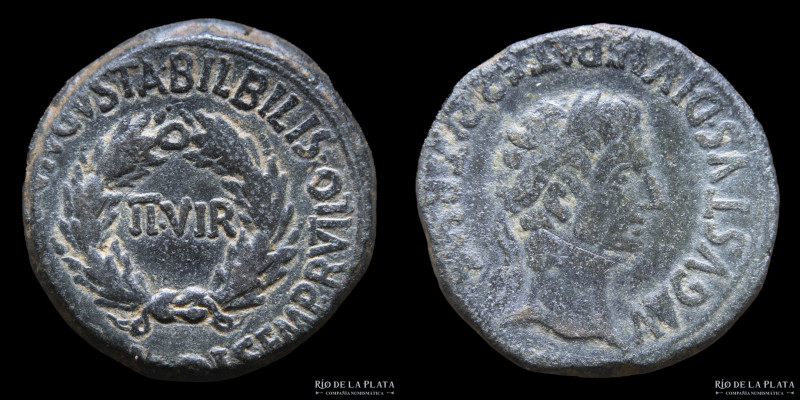 Hispania, Bilbilis. Augustus (27BC-14AD) AE As. 27.0mm; 13.29g; 2h. A: AVGVSTVS ...