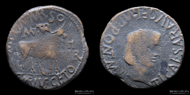 Hispania, Turiaso (27BC-14AD) AE As, struck under Augustus, M. Pontius Marsus an...
