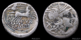 Roman Republic. Furius Purpurio 169-158BC, AR Denarius