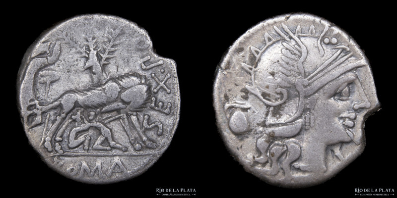 Roman Republic. S. Pompeius Fostlus 137BC, AR Denarius. Rome mint. 19.0mm; 3.78g...