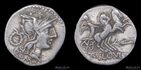 Roman Republic. T. Cloelius 128BC, AR Denarius