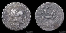 Roman Republic. L. Lic, Cn Dom & assoc. 118BC, AR Denarius