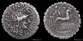 Roman Republic. L. Lic, Cn Dom & assoc. 118BC, AR Denarius