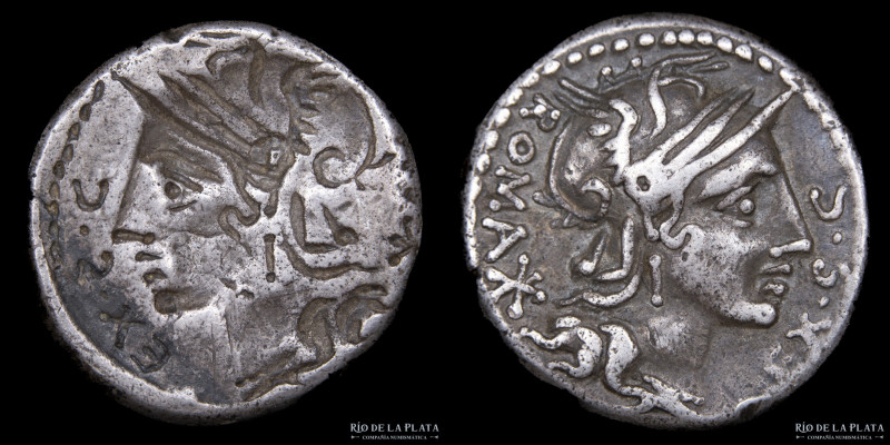 Roman Republic. M. Sergius Silus 116-115BC, AR Denarius full brockage. Roma mint...