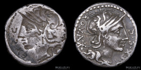 Roman Republic. M. Sergius Silus 116-115BC, AR Denarius full brockage