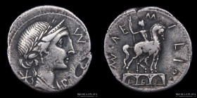 Roman Republic. Mn. Aemilius Lepidus 114-113BC, AR Denarius