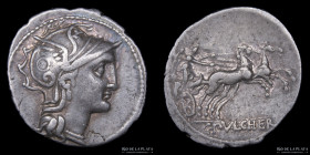 Roman Republic. C. Pulcher 110-109BC, AR Denarius