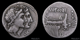 Roman Republic. Mn. Fonteius 108-107BC, AR Denarius
