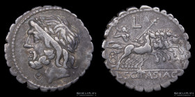Roman Republic. L. Scipius Asiaticus 106BC, AR Denarius serratus